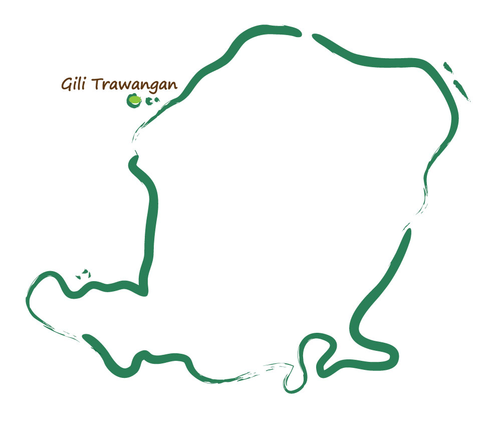 Carte circuit privé Gili Trawangan