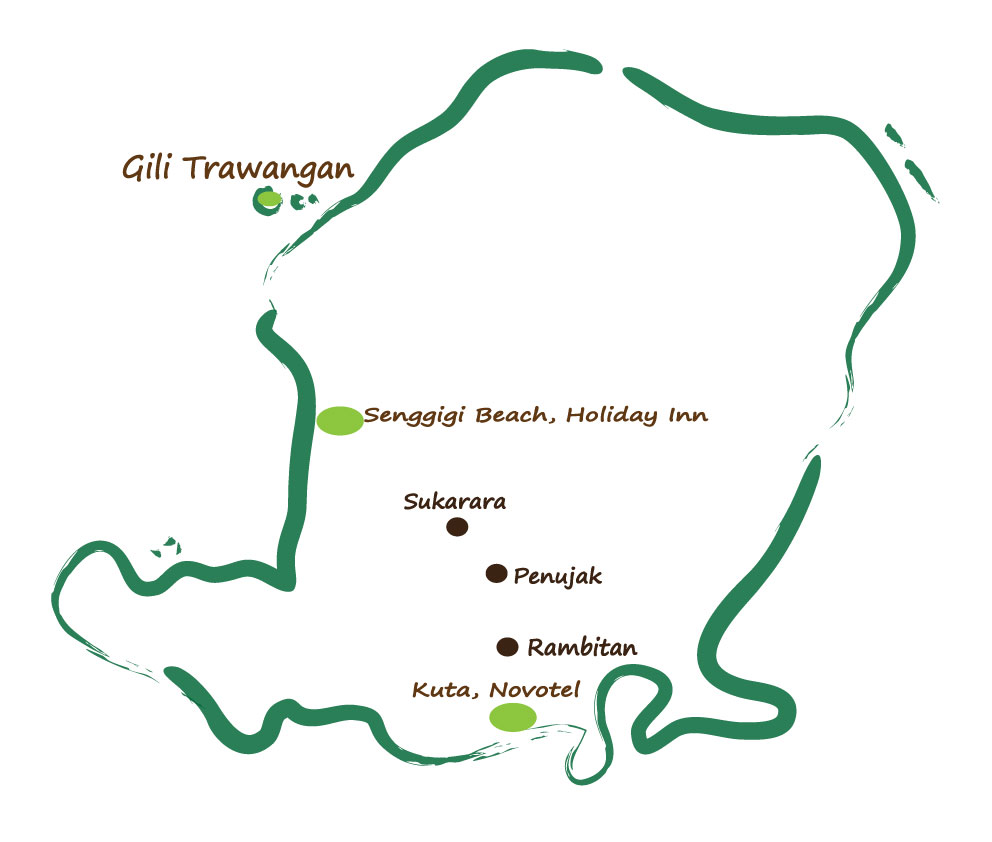 Carte voyage en circuit privé "Lombok et Gili Trawangan"