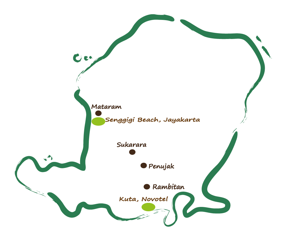 Carte voyage en circuit privé "Découverte de Lombok"