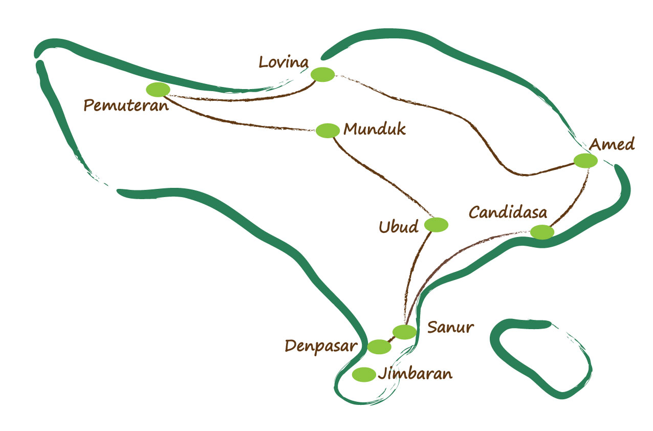 Carte voyage en circuit privé "Panorama balinais"